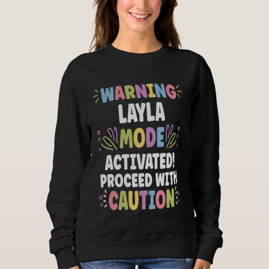 LAYLA Personalisiert Name Funny Niedlich Custom LA Sweatshirt (Vorderseite)