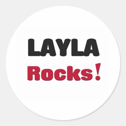 Layla Rocks Runder Aufkleber (Vorderseite)