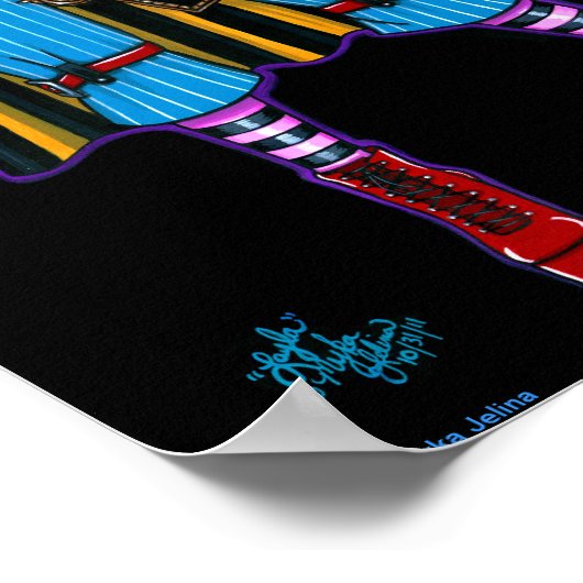 "Layla" Steampunk Circus Tattoo Sideshow Poster (Ecke)