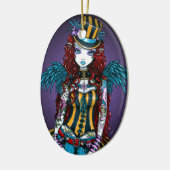 "Layla" Steampunk Keramik Ornament (Links)
