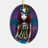 "Layla" Steampunk Keramik Ornament (Hinten)