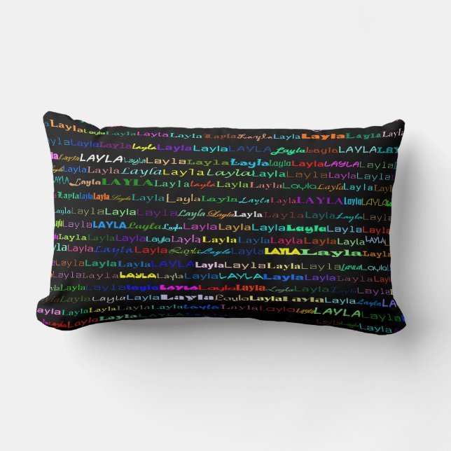 Layla Text Design I Lumbar Kissen (Vorderseite)