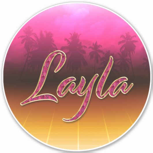Layla Vorname Name golden pink Aufkleber Sticker (Vorderseite)