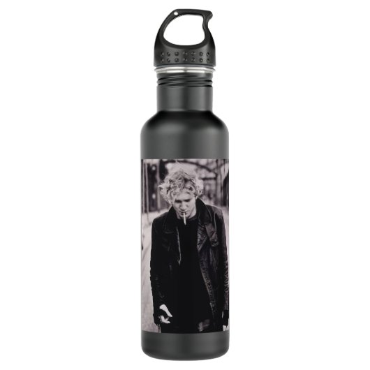 Layne Staley Alicee in Chainss Black and White gif Edelstahlflasche (Vorderseite)