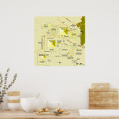 Layout des Gizeh-Pyramid-Komplex-Diagramms Poster (Küche)