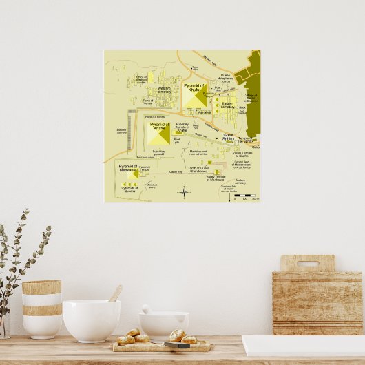 Layout des Gizeh-Pyramid-Komplex-Diagramms Poster (Küche)