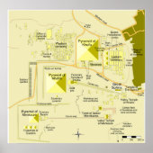 Layout des Gizeh-Pyramid-Komplex-Diagramms Poster (Vorne)