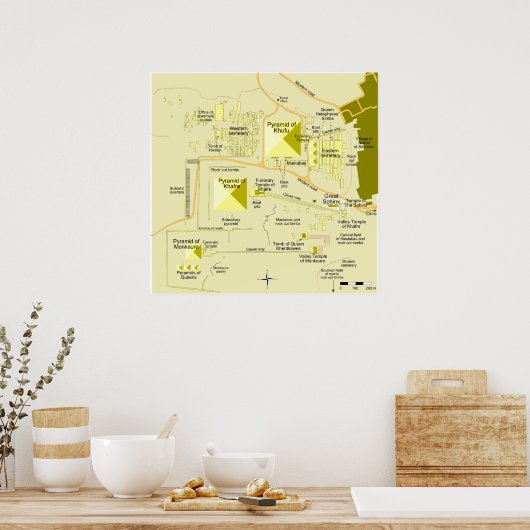 Layout des Gizeh-Pyramid-Komplex-Diagramms Poster (Küche)
