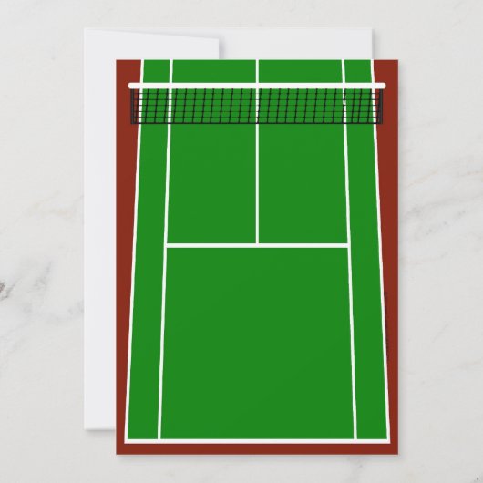 Layoutgrafik des Tennisplatzes Einladung (Rückseite)