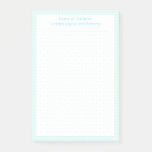 Layoutplan für den Garten mit dem Blauen Punkt Post-it Klebezettel