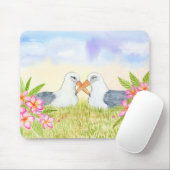 Laysan-Albatros mit rosa Plumerien Mousepad (Mit Mouse)