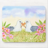 Laysan-Albatros mit rosa Plumerien Mousepad (Vorne)