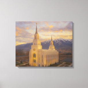 Layton Utah Temple Painting™ LDS Wall Art Leinwand