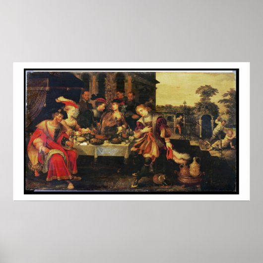 Lazarus am Tisch des Reichen, 1618 (Öl auf Leinwan Poster (Vorne)