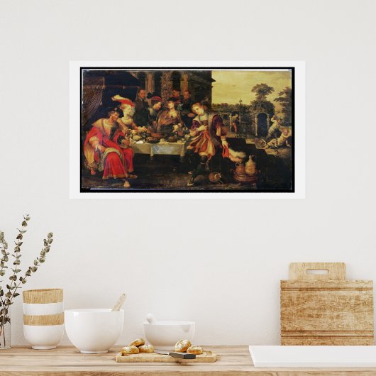 Lazarus am Tisch des Reichen, 1618 (Öl auf Leinwan Poster (Küche)