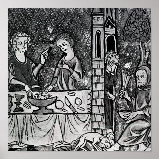 Lazarus am Tor des reichen Mannes Poster (Vorne)