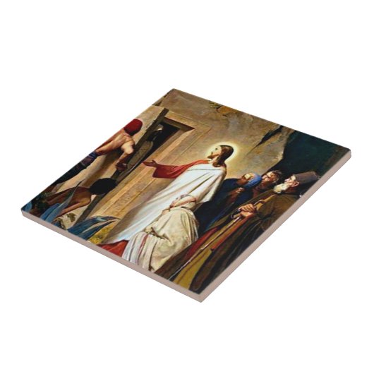 Lazarusmalerei von Carl Bloch Fliese (Seite)