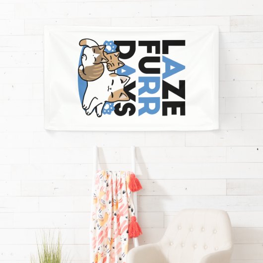 Laze Furdays - Niedliche Lazy Cats Design Banner (Insitu)
