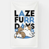 Laze Furdays - Niedliche Lazy Cats Design Banner (Vertikal)