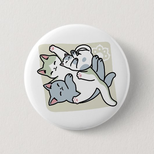 Laze Furdays - Niedliche Lazy Cats Design Button (Vorderseite)