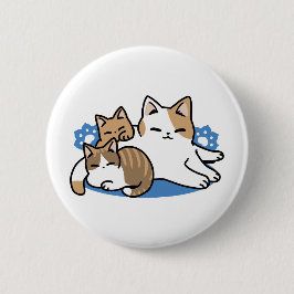 Laze Furdays - Niedliche Lazy Cats Design Button