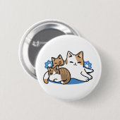 Laze Furdays - Niedliche Lazy Cats Design Button (Vorne & Hinten)