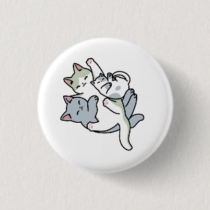 Laze Furdays - Niedliche Lazy Cats Design Button