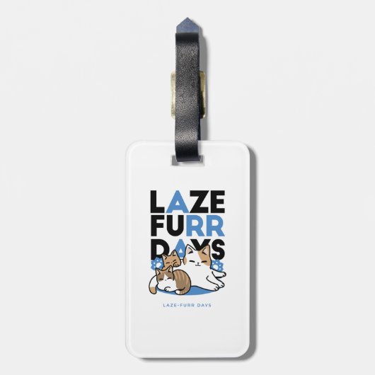 Laze Furdays - Niedliche Lazy Cats Design Gepäckanhänger (Rückseite vertikal)