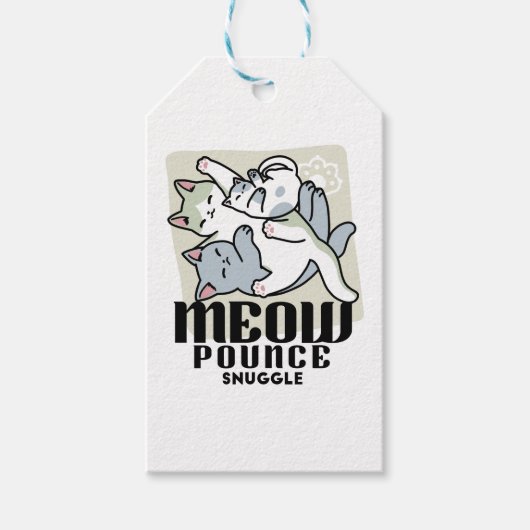 Laze Furdays - Niedliche Lazy Cats Design Geschenkanhänger (Vorderseite)