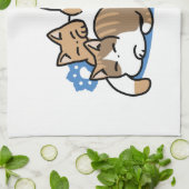 Laze Furdays - Niedliche Lazy Cats Design Geschirrtuch (Gefaltet)