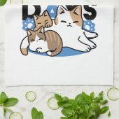 Laze Furdays - Niedliche Lazy Cats Design Geschirrtuch (Gefaltet)