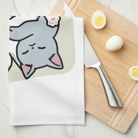 Laze Furdays - Niedliche Lazy Cats Design Geschirrtuch (Viertel Falte)