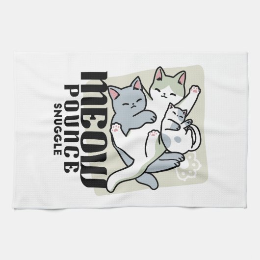 Laze Furdays - Niedliche Lazy Cats Design Geschirrtuch (Horizontal)
