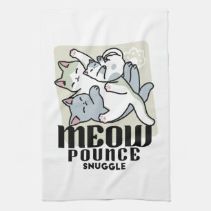 Laze Furdays - Niedliche Lazy Cats Design Geschirrtuch