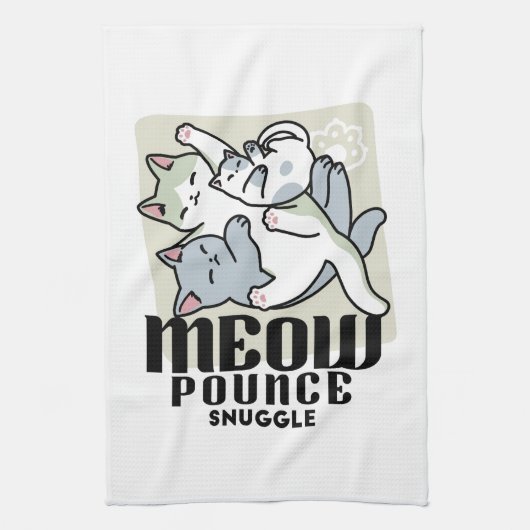 Laze Furdays - Niedliche Lazy Cats Design Geschirrtuch (Vertikal)