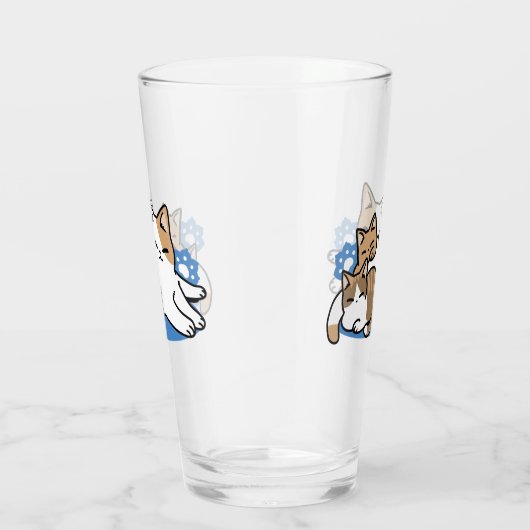 Laze Furdays - Niedliche Lazy Cats Design Glas (Rechts)