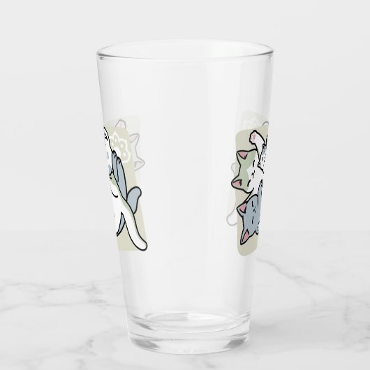 Laze Furdays - Niedliche Lazy Cats Design Glas (Rechts)