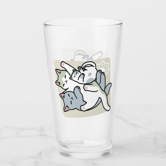Laze Furdays - Niedliche Lazy Cats Design Glas (Vorderseite)