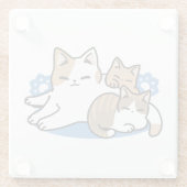 Laze Furdays - Niedliche Lazy Cats Design Glasuntersetzer (Rückseite)