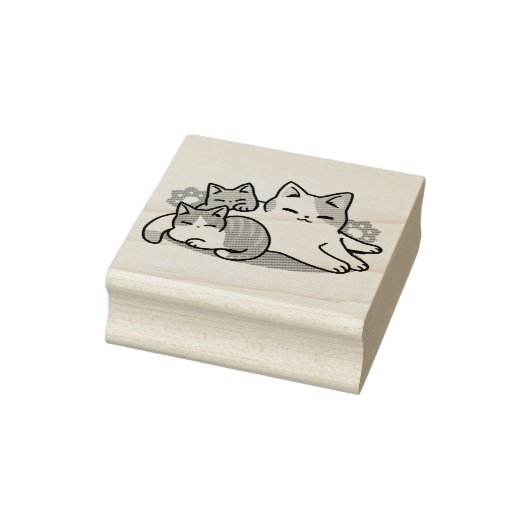 Laze Furdays - Niedliche Lazy Cats Design Gummistempel (Stempel)