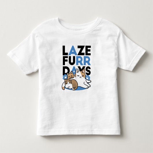 Laze Furdays - Niedliche Lazy Cats Design Kleinkind T-shirt (Vorderseite)