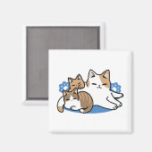 Laze Furdays - Niedliche Lazy Cats Design Magnet (Vorderseite/Rückseite)