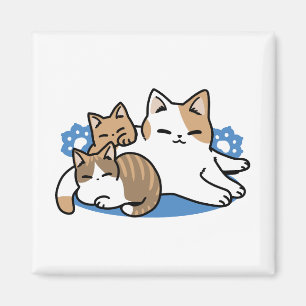 Laze Furdays - Niedliche Lazy Cats Design Magnet