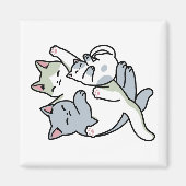 Laze Furdays - Niedliche Lazy Cats Design Magnet (Vorne)
