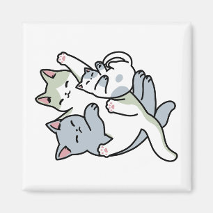 Laze Furdays - Niedliche Lazy Cats Design Magnet