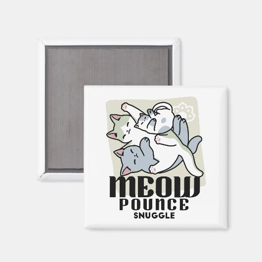 Laze Furdays - Niedliche Lazy Cats Design Magnet (Vorderseite/Rückseite)