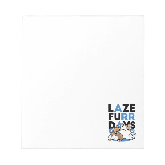Laze Furdays - Niedliche Lazy Cats Design Notizblock (Vorderseite)