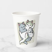 Laze Furdays - Niedliche Lazy Cats Design Pappbecher (Rückseite)