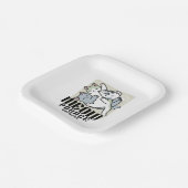 Laze Furdays - Niedliche Lazy Cats Design Pappteller (Gewinkelt)