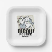 Laze Furdays - Niedliche Lazy Cats Design Pappteller (Vorderseite)